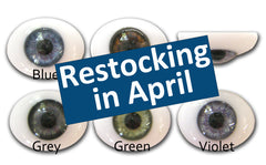 Glass Oval Paperweight Doll Eyes with a Human Iris - 1 pair (5035 Series)