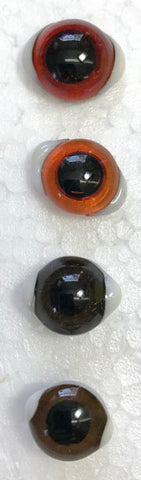 2 pr - Solid Glass Eyes on wire with white sclera sides. Several Sizes and Colors