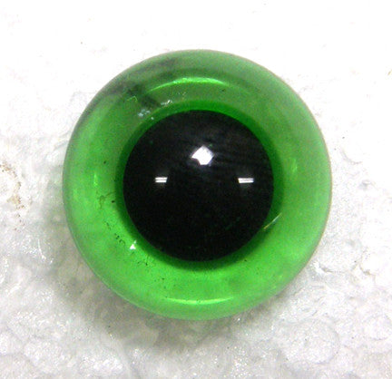 Glass Eyes: Solid Half Oval Flat Back Natural Green