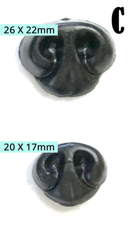 Teddy Bear Noses - Black with Safety Backing 4 pc