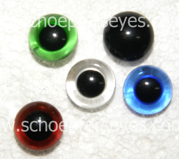 Solid Glass Eyes with a loop back - 1 pair (1042 Series)