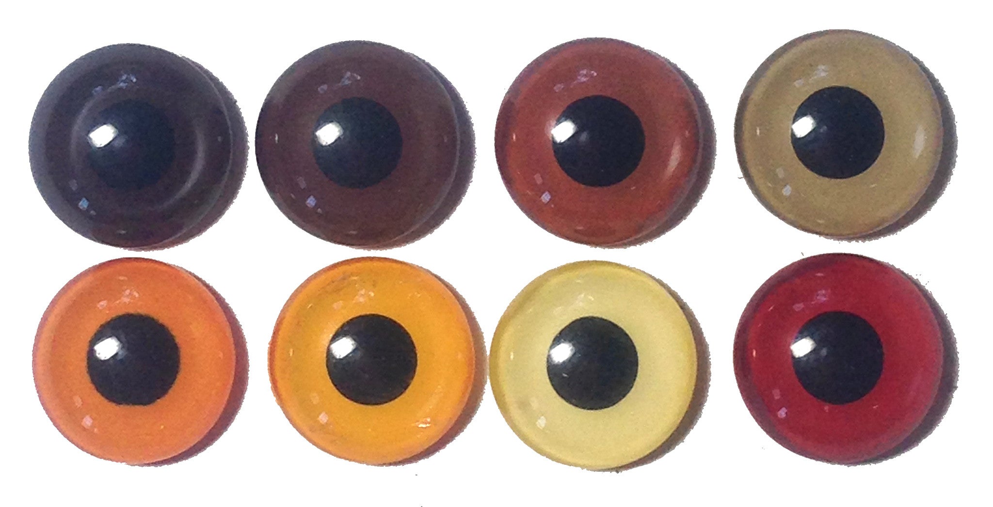 Brown Teddy Bear Sew-On Button Glass Eyes 