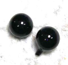 Animal Globe Eyes Black blown glass full round animal eyes - One Pair 7mm - 22mm